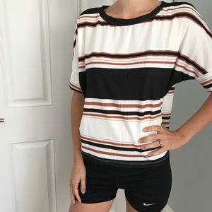 She & Sho striped short sleeve top size S
